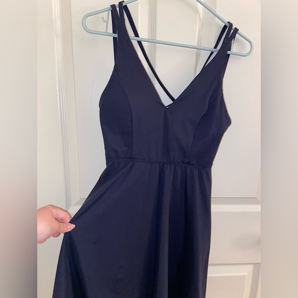 Halara Dress with Straps and build in bra in black/ Tennis Dress
